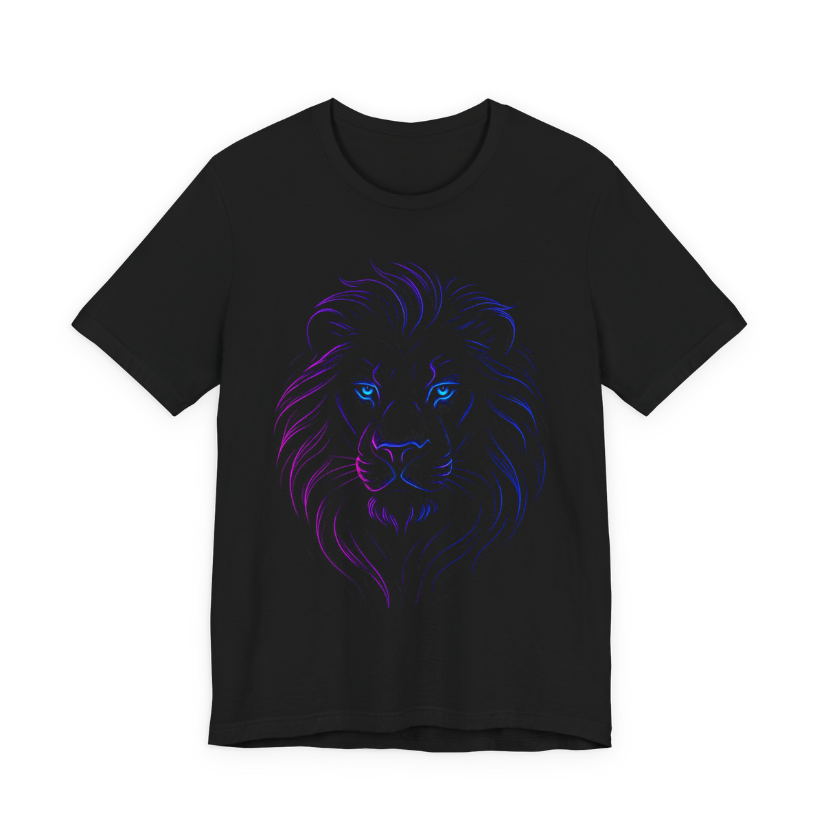 Neon Lion Halftone T-Shirt - Black