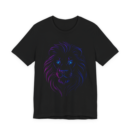 Neon Lion Halftone T-Shirt - Black